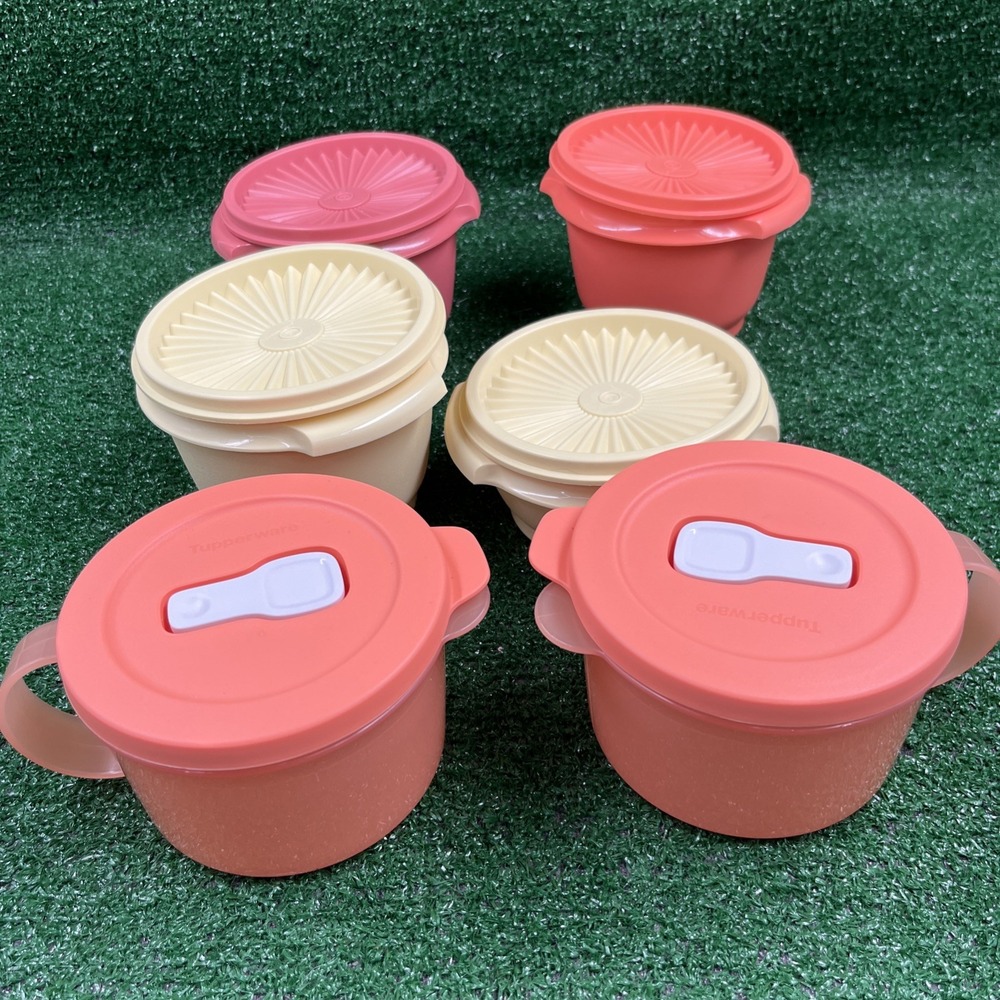 Tupperware Bowl & Lid Lot Of 4 Bowls #886/812 & 2 Soup Bowls 3155